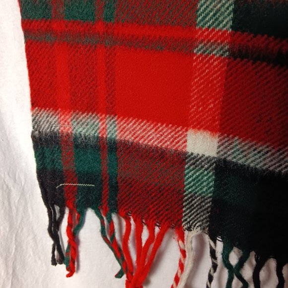 Troy Leisure Blanket Wool Blend Red Plaid Fringe NOS USA Made No 2 1/2 B 3517 - Picture 13 of 16